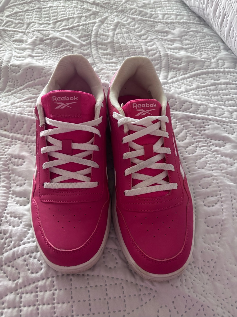 Reebok Women's Hot Pink Lace-Up Sneakers